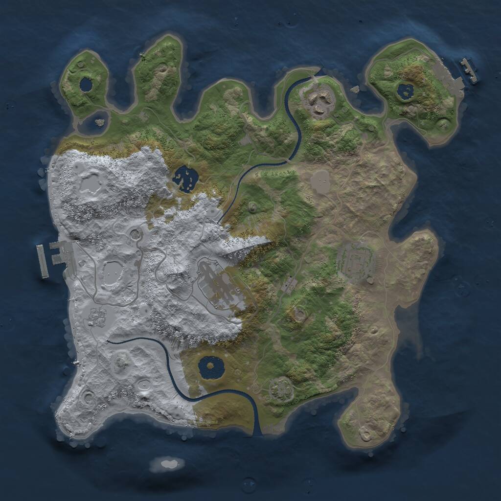 Rust Map: Procedural Map, Size: 3000, Seed: 538185966, 10 Monuments