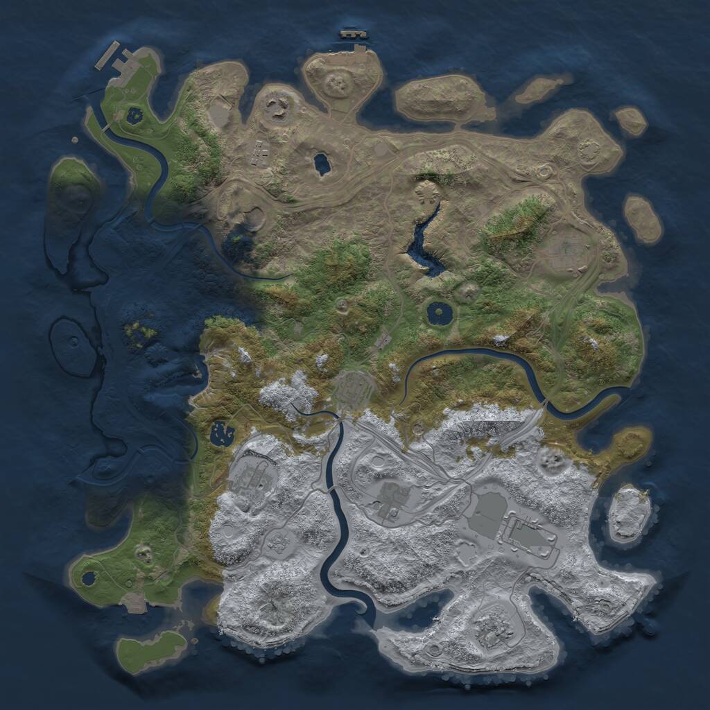 Rust Map: Procedural Map, Size: 4250, Seed: 301933804, 16 Monuments