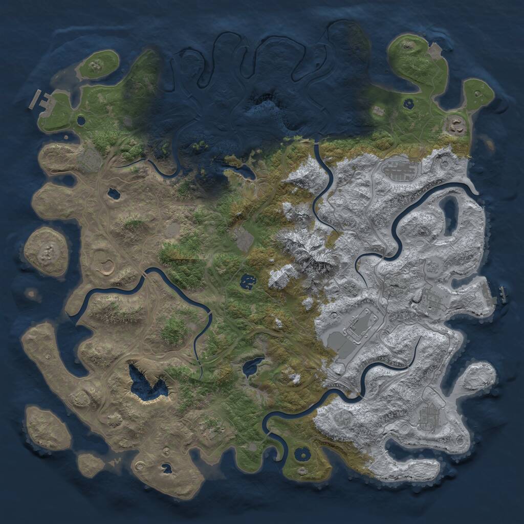 Rust Map: Procedural Map, Size: 5000, Seed: 236788834, 17 Monuments