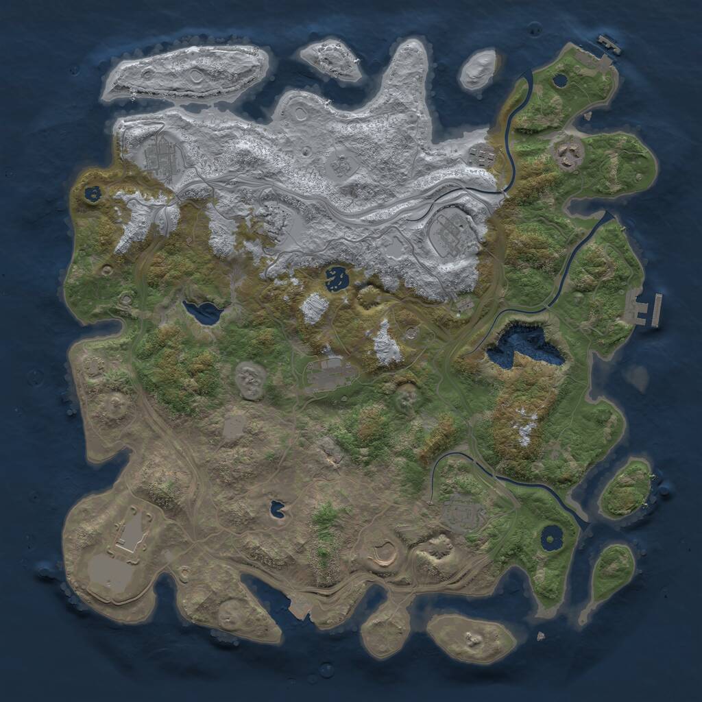 Rust Map: Procedural Map, Size: 4250, Seed: 1506793006, 16 Monuments