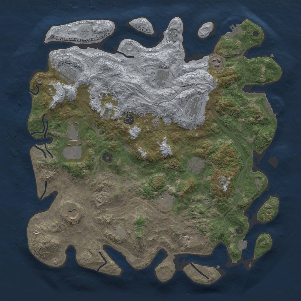 Rust Map: Procedural Map, Size: 4250, Seed: 1506793006, 18 Monuments