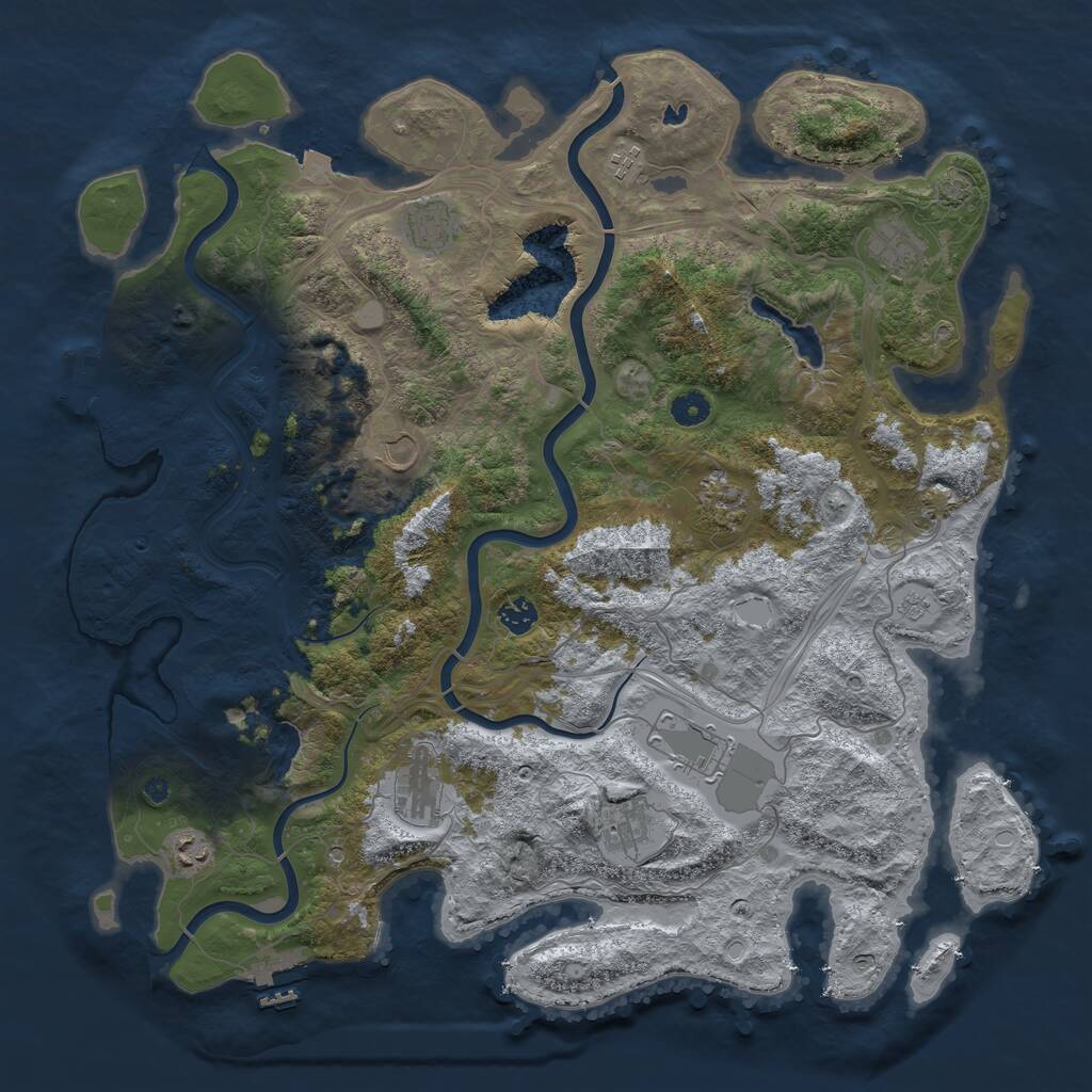 Rust Map: Procedural Map, Size: 4500, Seed: 504747151, 16 Monuments