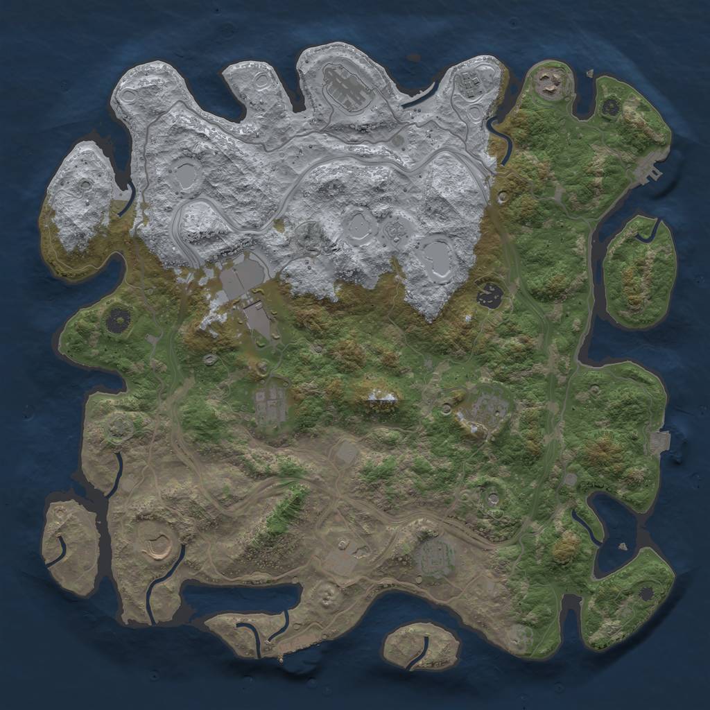 Rust Map: Procedural Map, Size: 4250, Seed: 1156465804, 18 Monuments