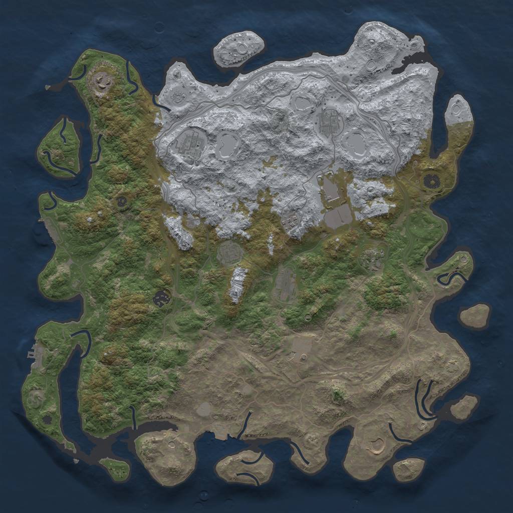 Rust Map: Procedural Map, Size: 4800, Seed: 590474185, 19 Monuments
