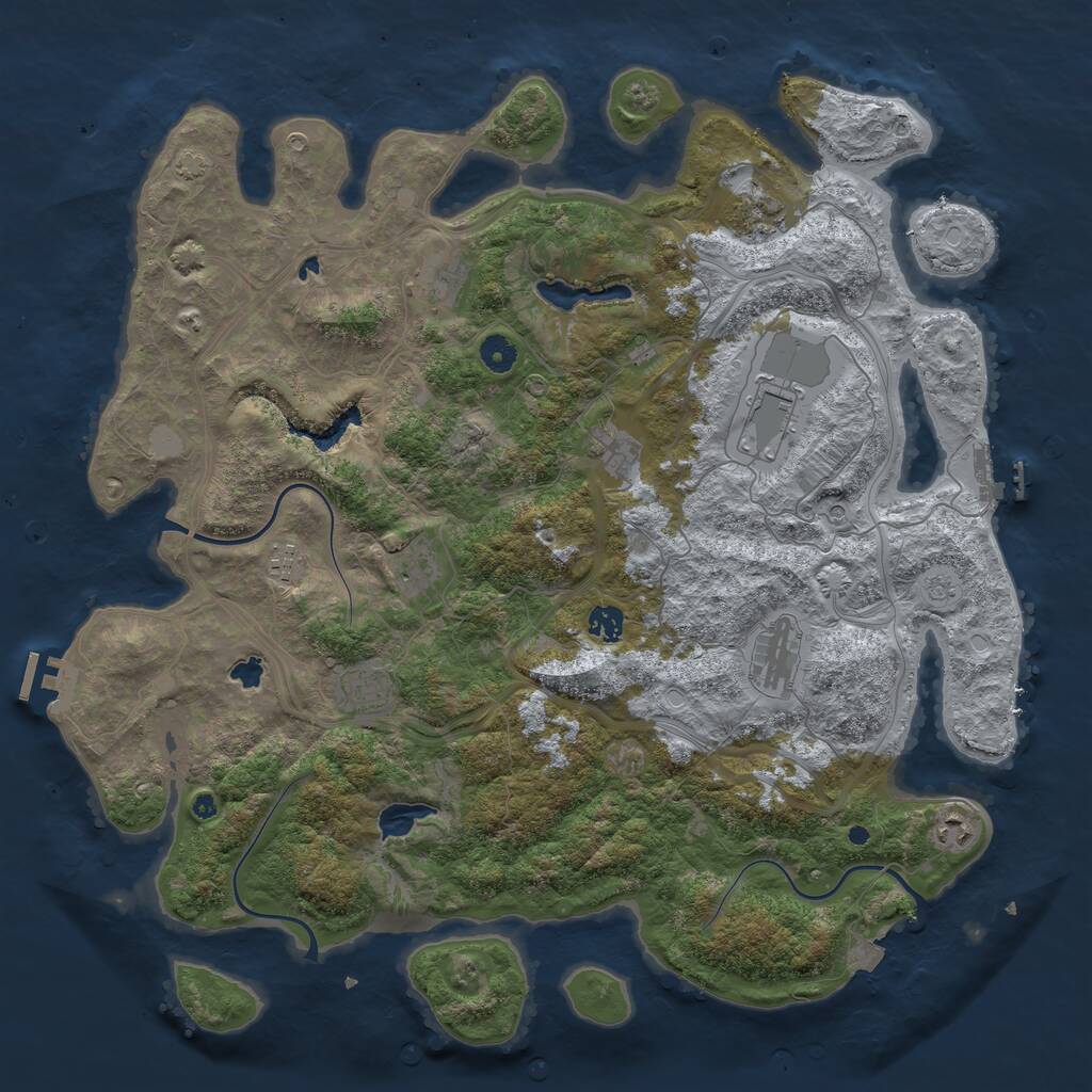 Rust Map: Procedural Map, Size: 4500, Seed: 1527544219, 16 Monuments