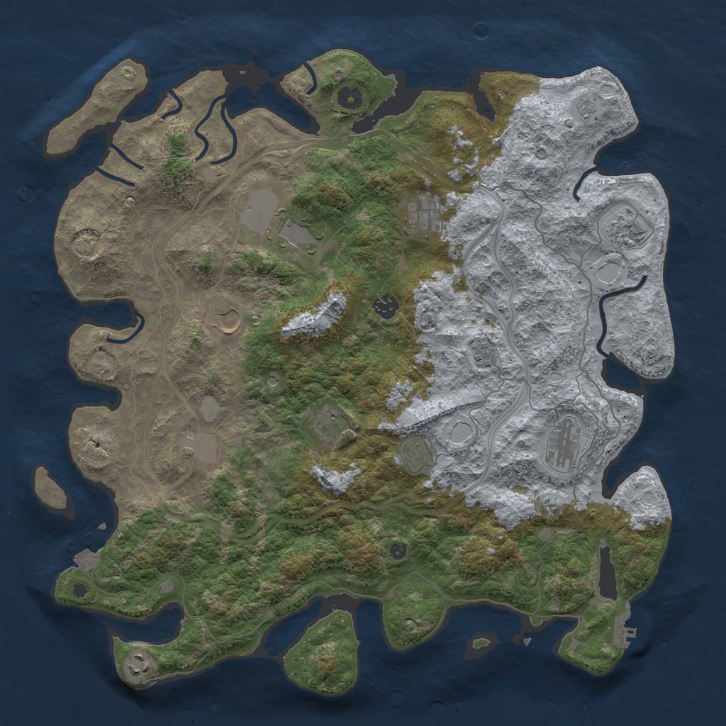 Rust Map: Procedural Map, Size: 4500, Seed: 4329865, 18 Monuments