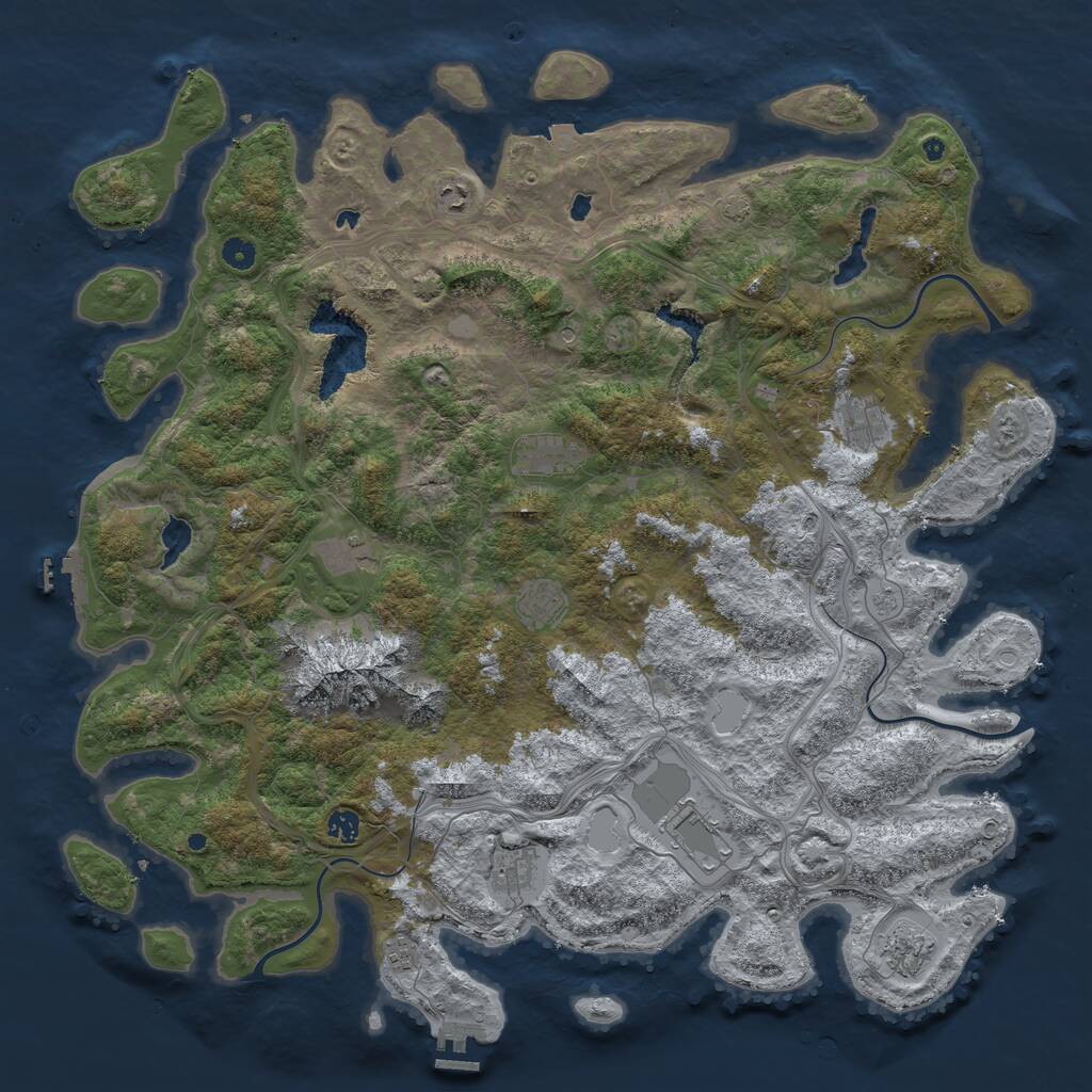 Rust Map: Procedural Map, Size: 5000, Seed: 322096324, 16 Monuments
