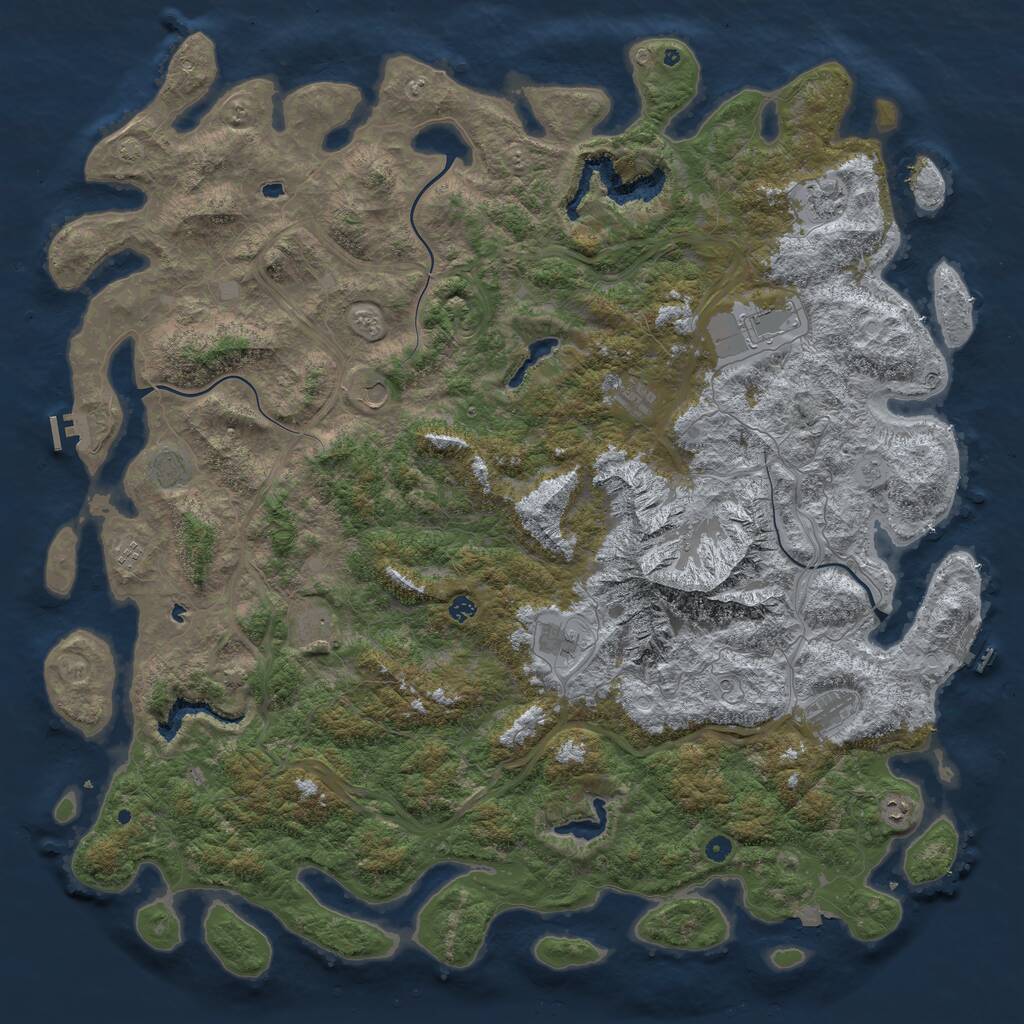 Rust Map: Procedural Map, Size: 6000, Seed: 31415, 17 Monuments