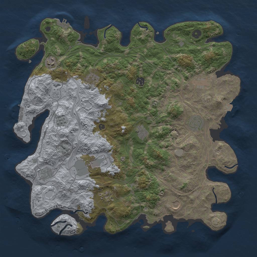 Rust Map: Procedural Map, Size: 4250, Seed: 968361568, 19 Monuments