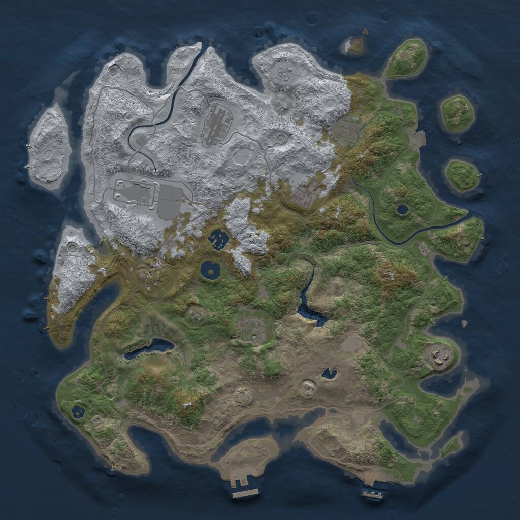 Rust Map: Procedural Map, Size: 4000, Seed: 824999870, 14 Monuments