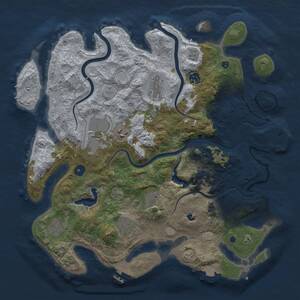 Thumbnail Rust Map: Procedural Map, Size: 4000, Seed: 824999870, 14 Monuments