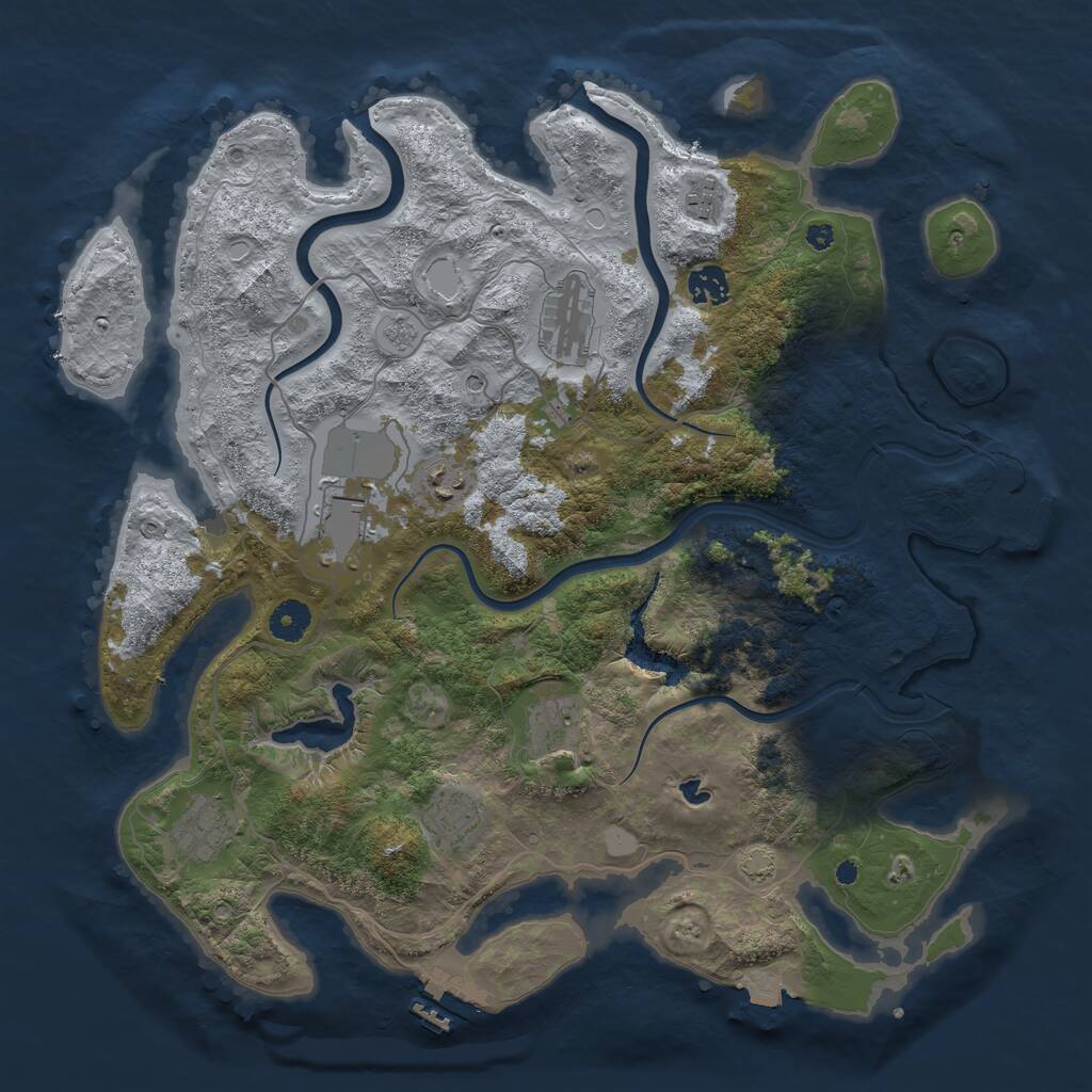 Rust Map: Procedural Map, Size: 4000, Seed: 824999870, 14 Monuments