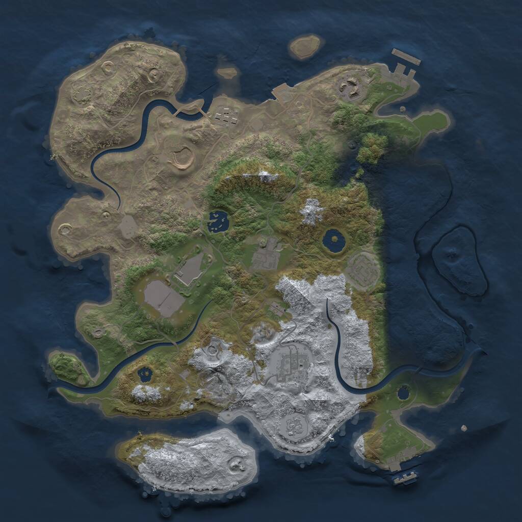 Rust Map: Procedural Map, Size: 3500, Seed: 416210670, 14 Monuments