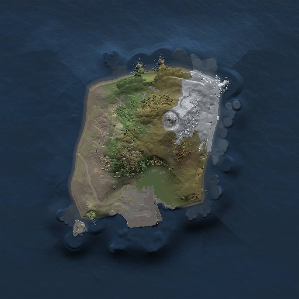 Rust Map: Procedural Map, Size: 1000, Seed: 1266401394, 1 Monuments