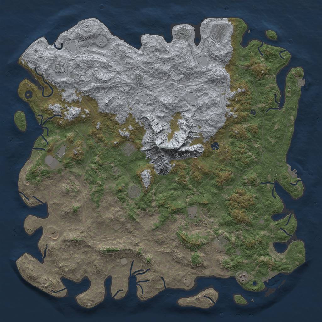 Rust Map: Procedural Map, Size: 6000, Seed: 14548975, 19 Monuments