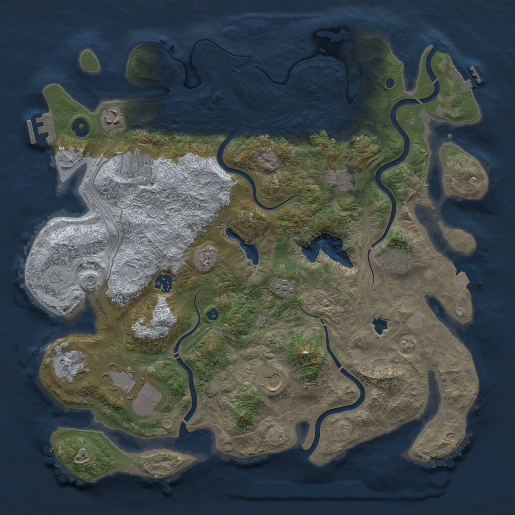 Rust Map: Procedural Map, Size: 4300, Seed: 205190369, 15 Monuments
