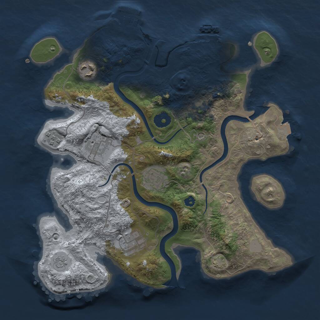 Rust Map: Procedural Map, Size: 3000, Seed: 1651523978, 11 Monuments