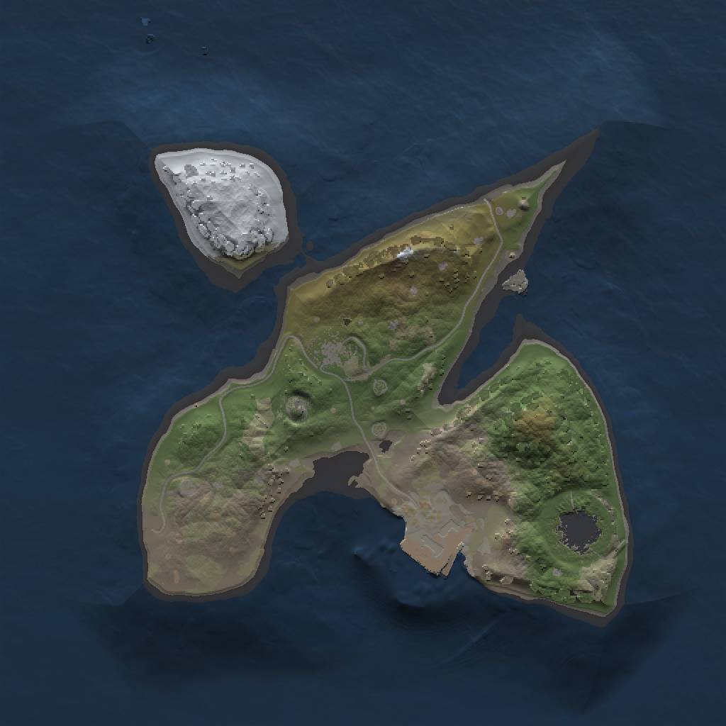 Rust Map: Procedural Map, Size: 1500, Seed: 40523, 3 Monuments