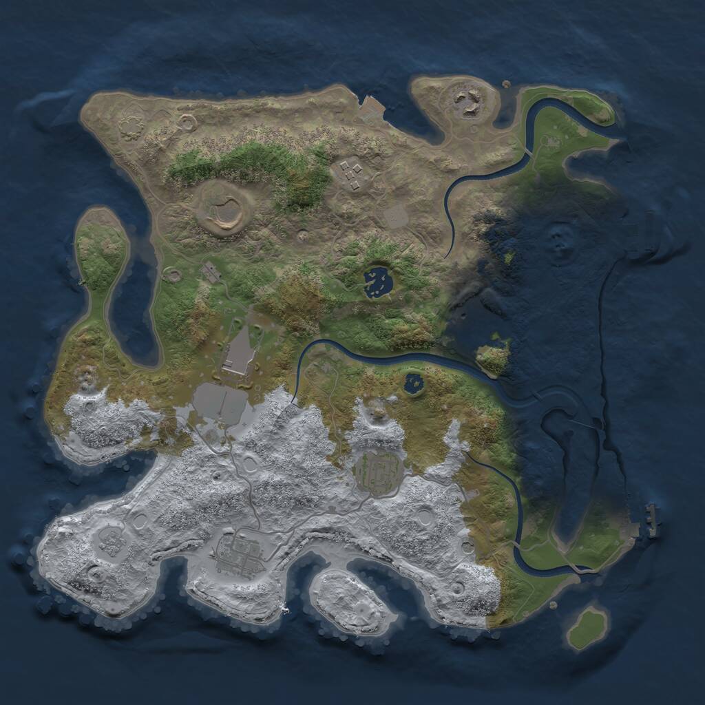 Rust Map: Procedural Map, Size: 3500, Seed: 17679783, 14 Monuments