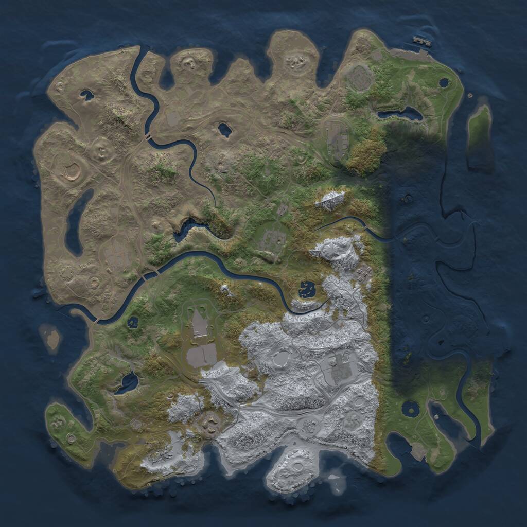 Rust Map: Procedural Map, Size: 4500, Seed: 226951095, 17 Monuments