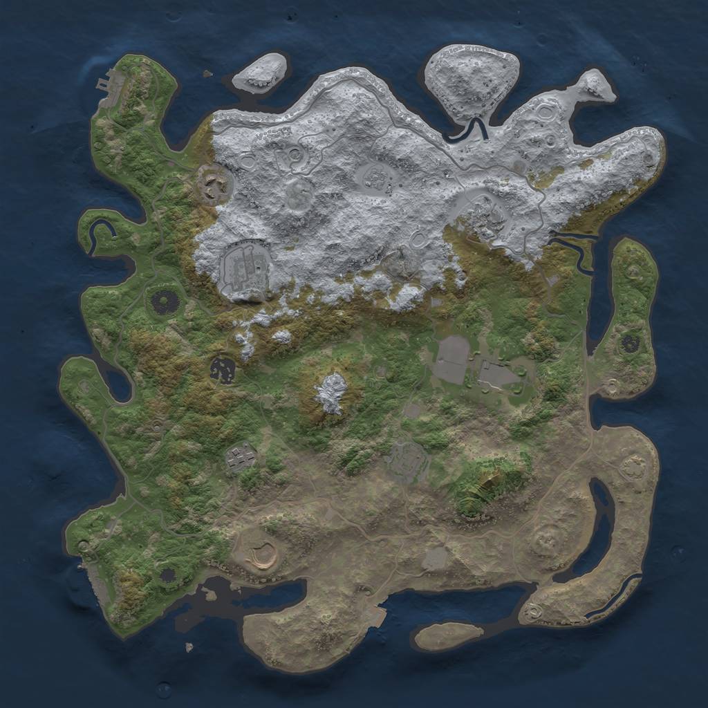Rust Map: Procedural Map, Size: 4000, Seed: 1642238971, 16 Monuments