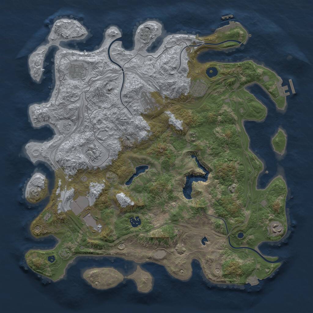 Rust Map: Procedural Map, Size: 4250, Seed: 16892, 14 Monuments