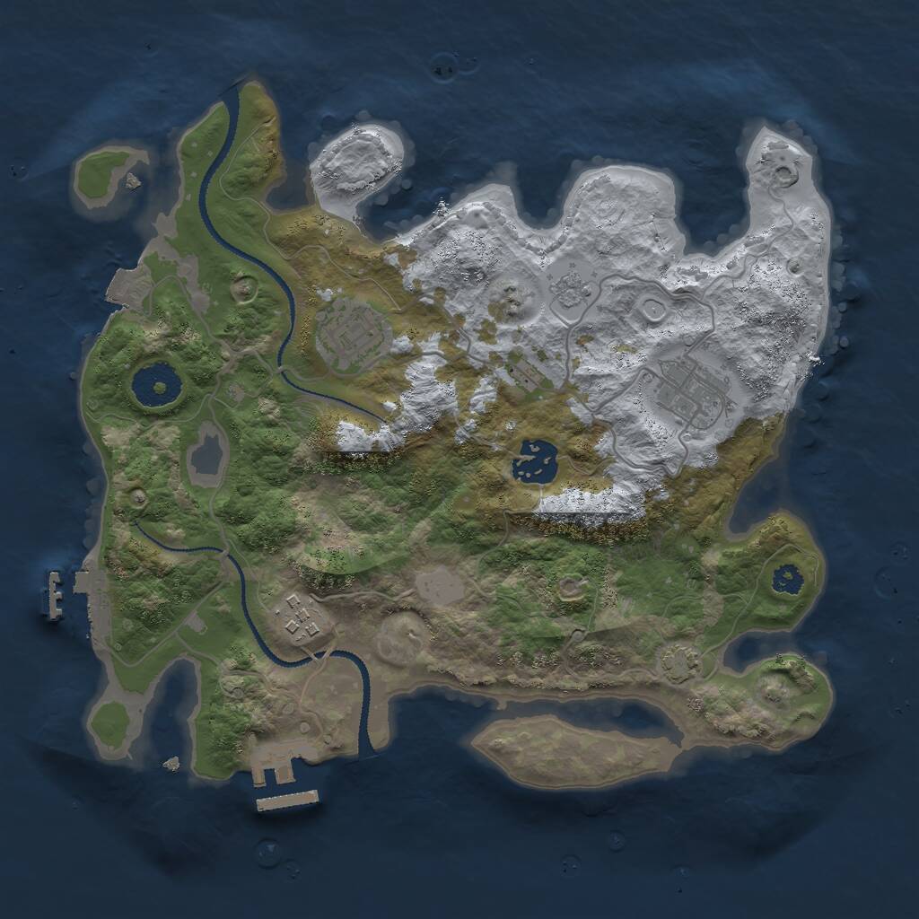 Rust Map: Procedural Map, Size: 3000, Seed: 10162, 9 Monuments