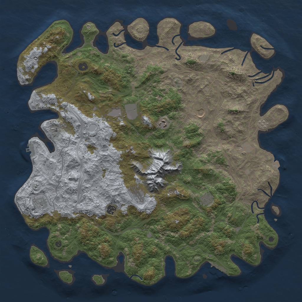 Rust Map: Procedural Map, Size: 5000, Seed: 560289354, 17 Monuments