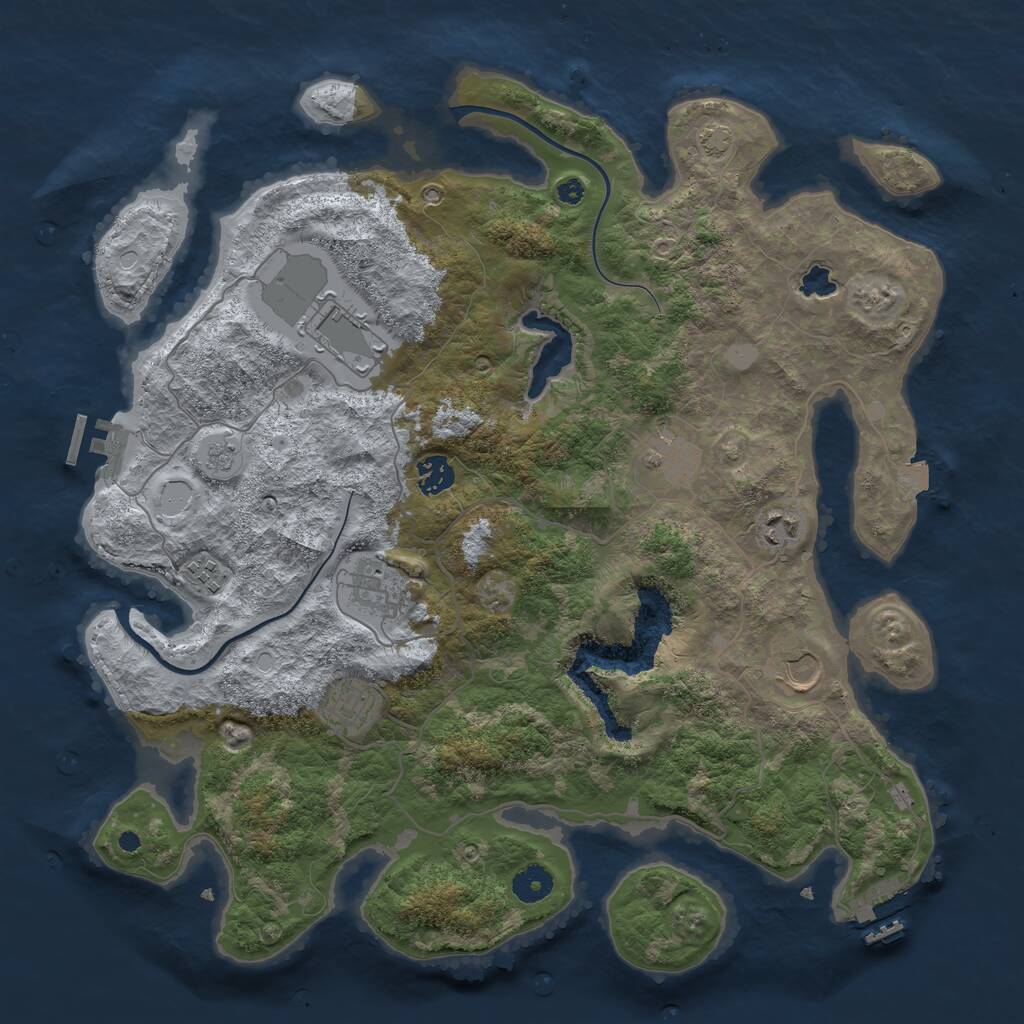 Rust Map: Procedural Map, Size: 4000, Seed: 1955569776, 13 Monuments