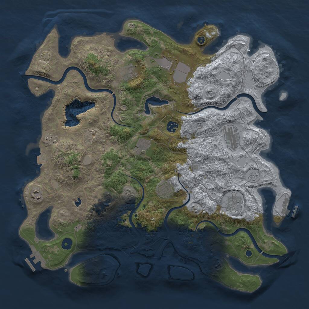 Rust Map: Procedural Map, Size: 4100, Seed: 166, 16 Monuments