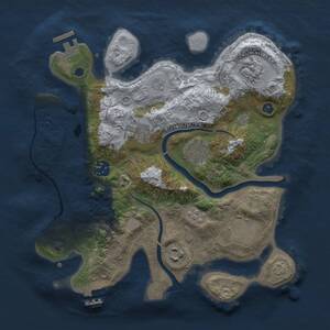 Thumbnail Rust Map: Procedural Map, Size: 3000, Seed: 1643979034, 13 Monuments
