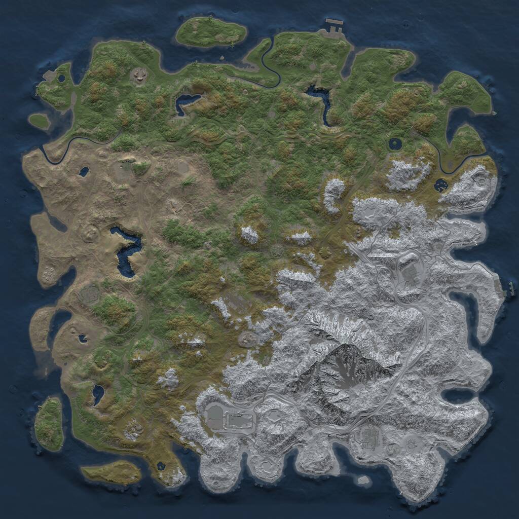 Rust Map: Procedural Map, Size: 6000, Seed: 577118639, 16 Monuments