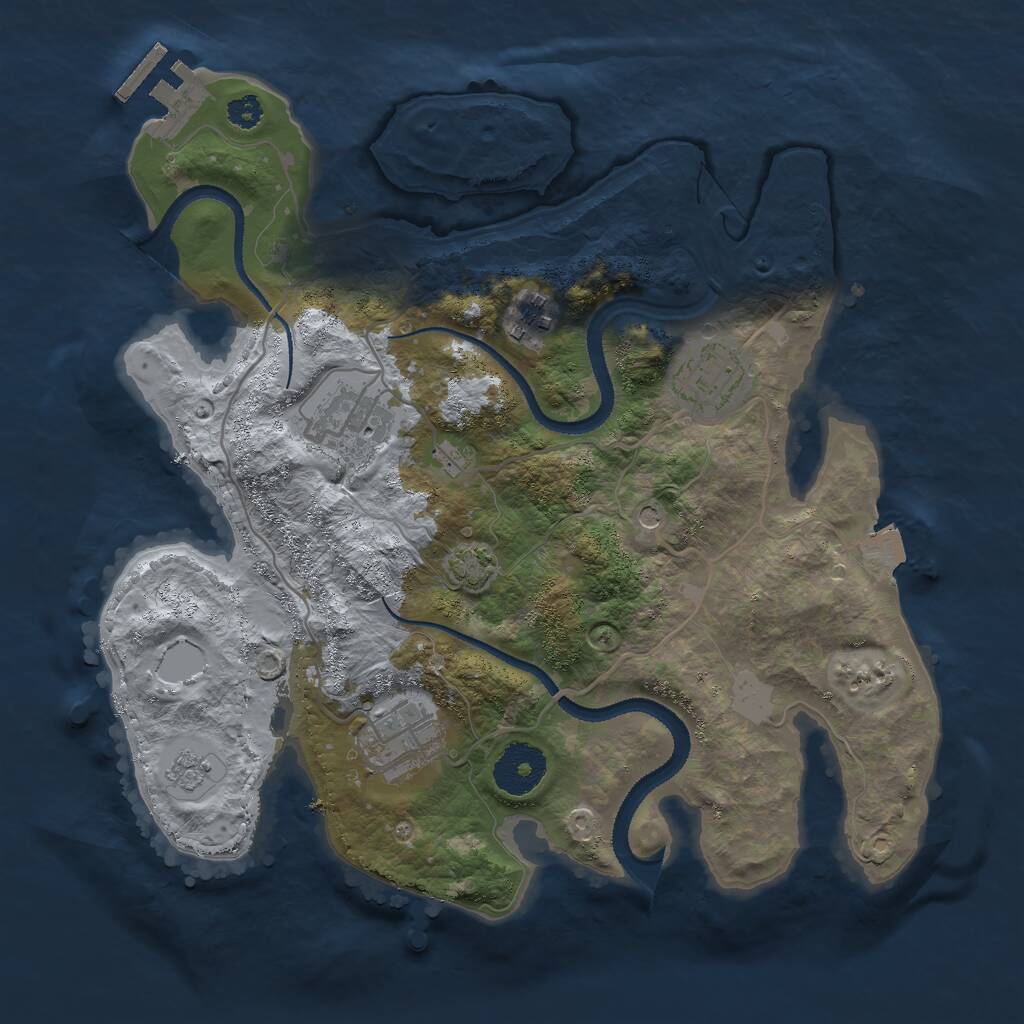 Rust Map: Procedural Map, Size: 3000, Seed: 1417425203, 9 Monuments