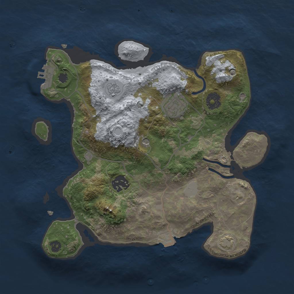 Rust Map: Procedural Map, Size: 2700, Seed: 764642, 9 Monuments