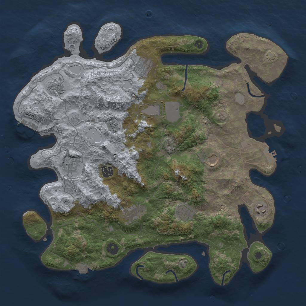 Rust Map: Procedural Map, Size: 3900, Seed: 13056, 18 Monuments