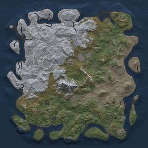 Thumbnail Rust Map: Procedural Map, Size: 5000, Seed: 734654357, 18 Monuments