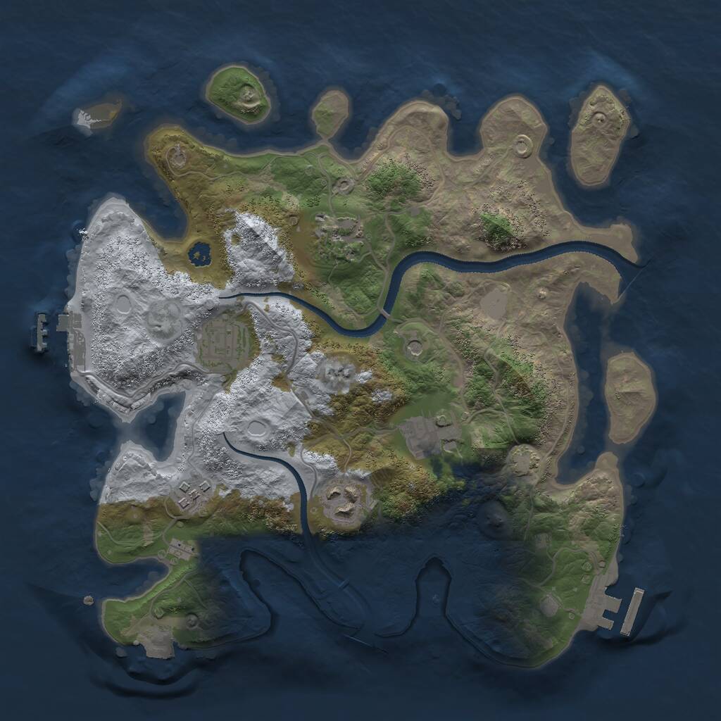 Rust Map: Procedural Map, Size: 3000, Seed: 7852758, 10 Monuments