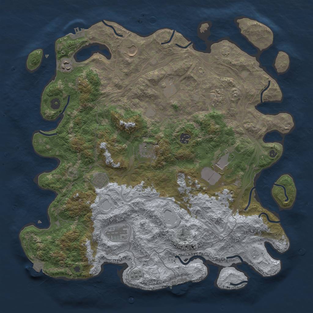 Rust Map: Procedural Map, Size: 4300, Seed: 253452, 18 Monuments