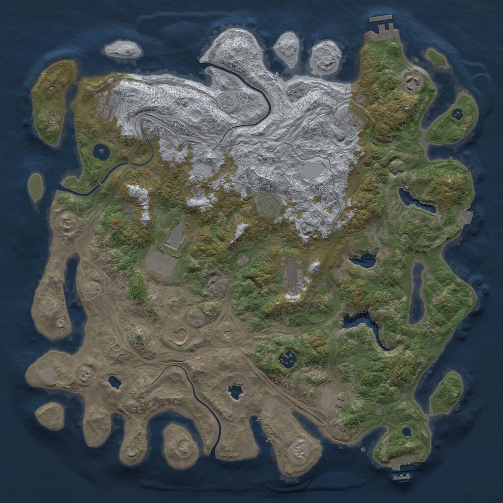Rust Map: Procedural Map, Size: 4500, Seed: 62836, 17 Monuments