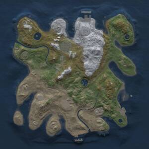 Thumbnail Rust Map: Procedural Map, Size: 3000, Seed: 10330, 10 Monuments