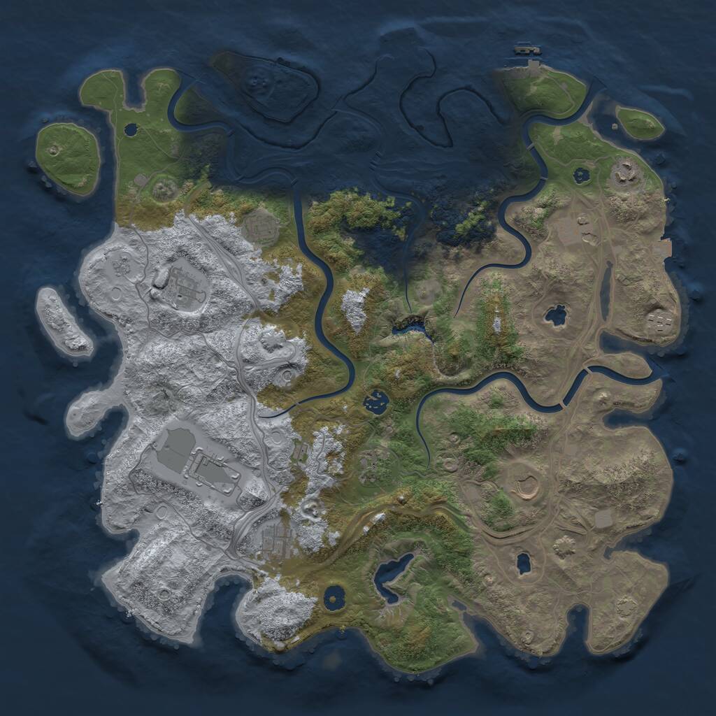 Rust Map: Procedural Map, Size: 4500, Seed: 1456917852, 16 Monuments