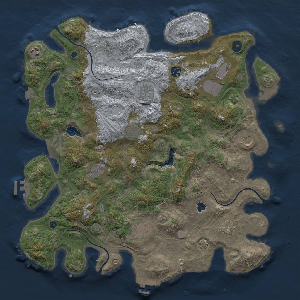 Rust Map: Procedural Map, Size: 4250, Seed: 1454730759, 16 Monuments