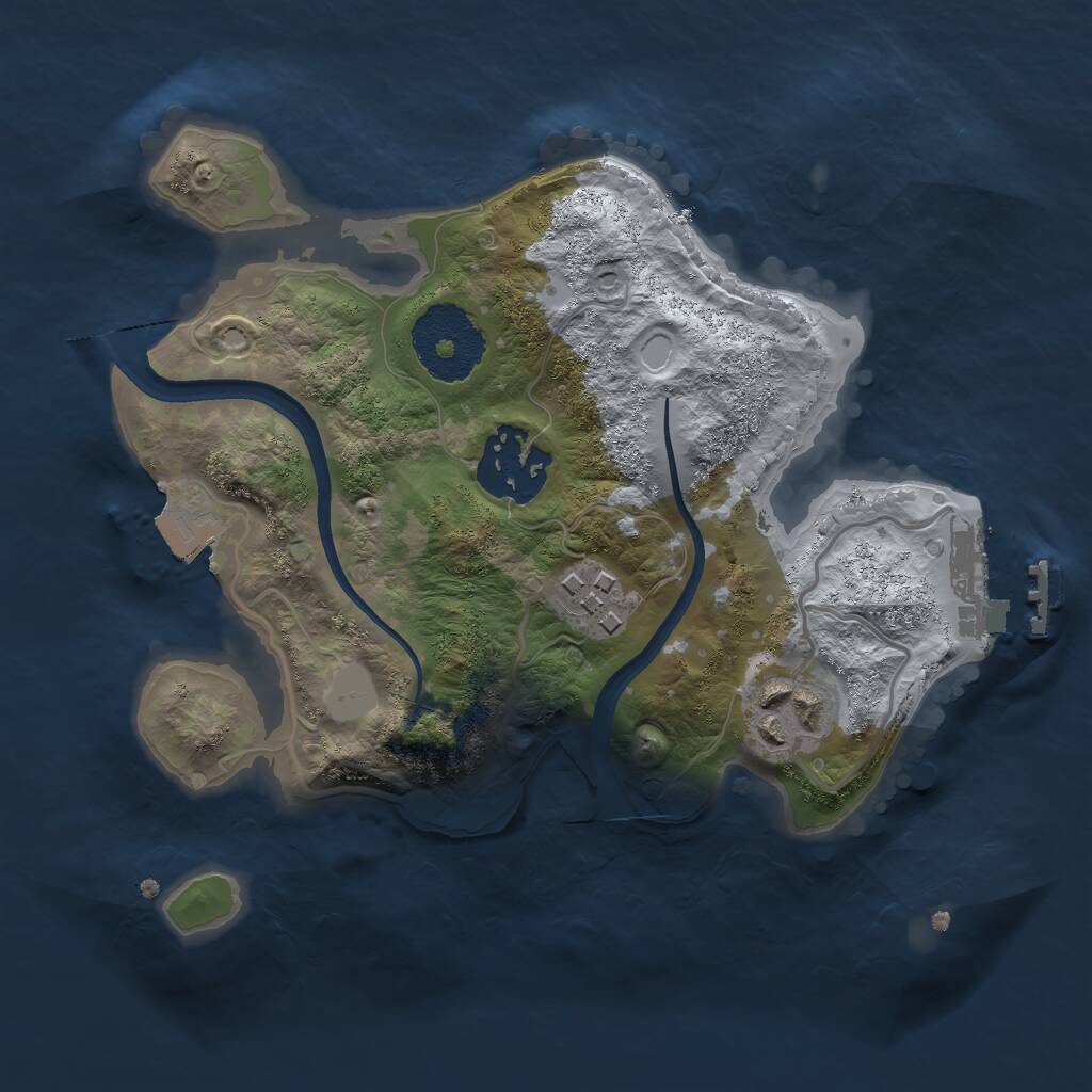 Rust Map: Procedural Map, Size: 2255, Seed: 6327, 5 Monuments