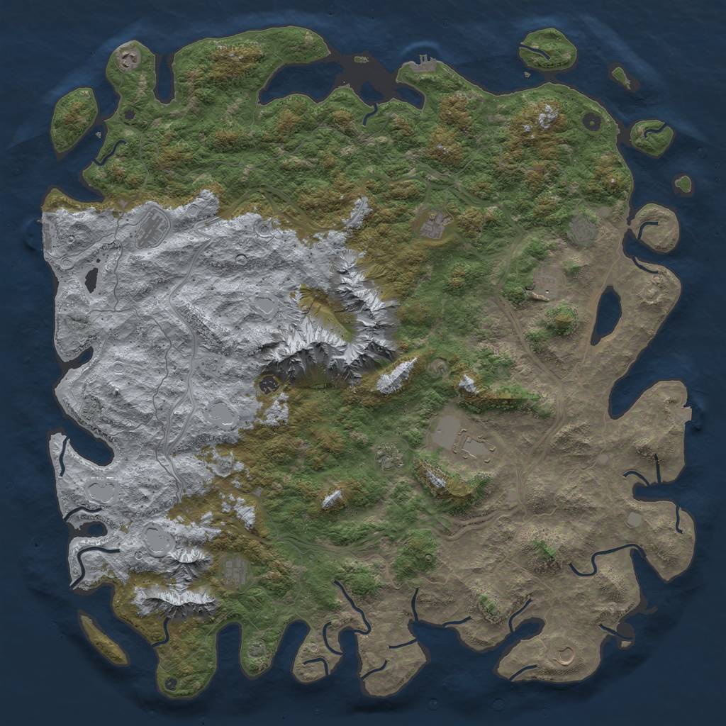 Rust Map: Procedural Map, Size: 6000, Seed: 1834653519, 19 Monuments