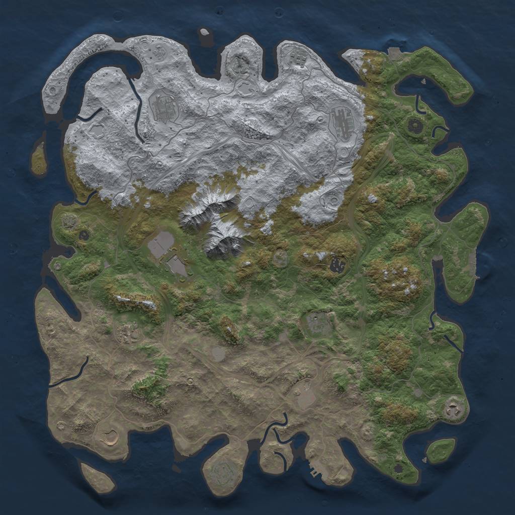 Rust Map: Procedural Map, Size: 5000, Seed: 40112, 19 Monuments