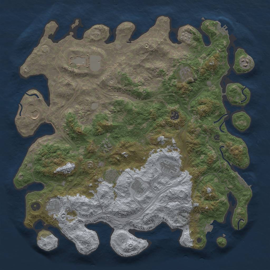 Rust Map: Procedural Map, Size: 4500, Seed: 826170820, 19 Monuments