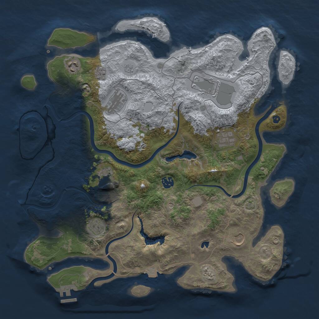 Rust Map: Procedural Map, Size: 4000, Seed: 1600664393, 14 Monuments