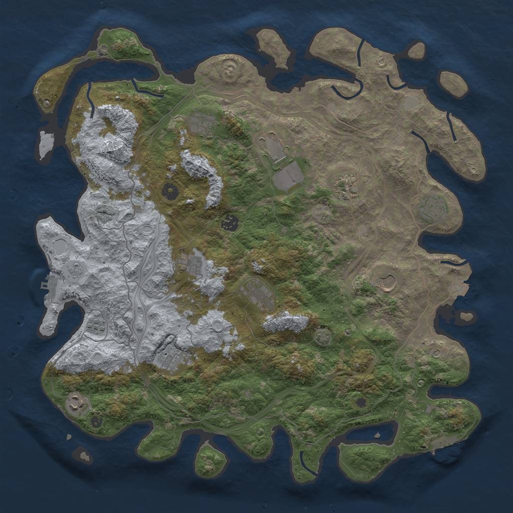 Rust Map: Procedural Map, Size: 4500, Seed: 1948957487, 19 Monuments