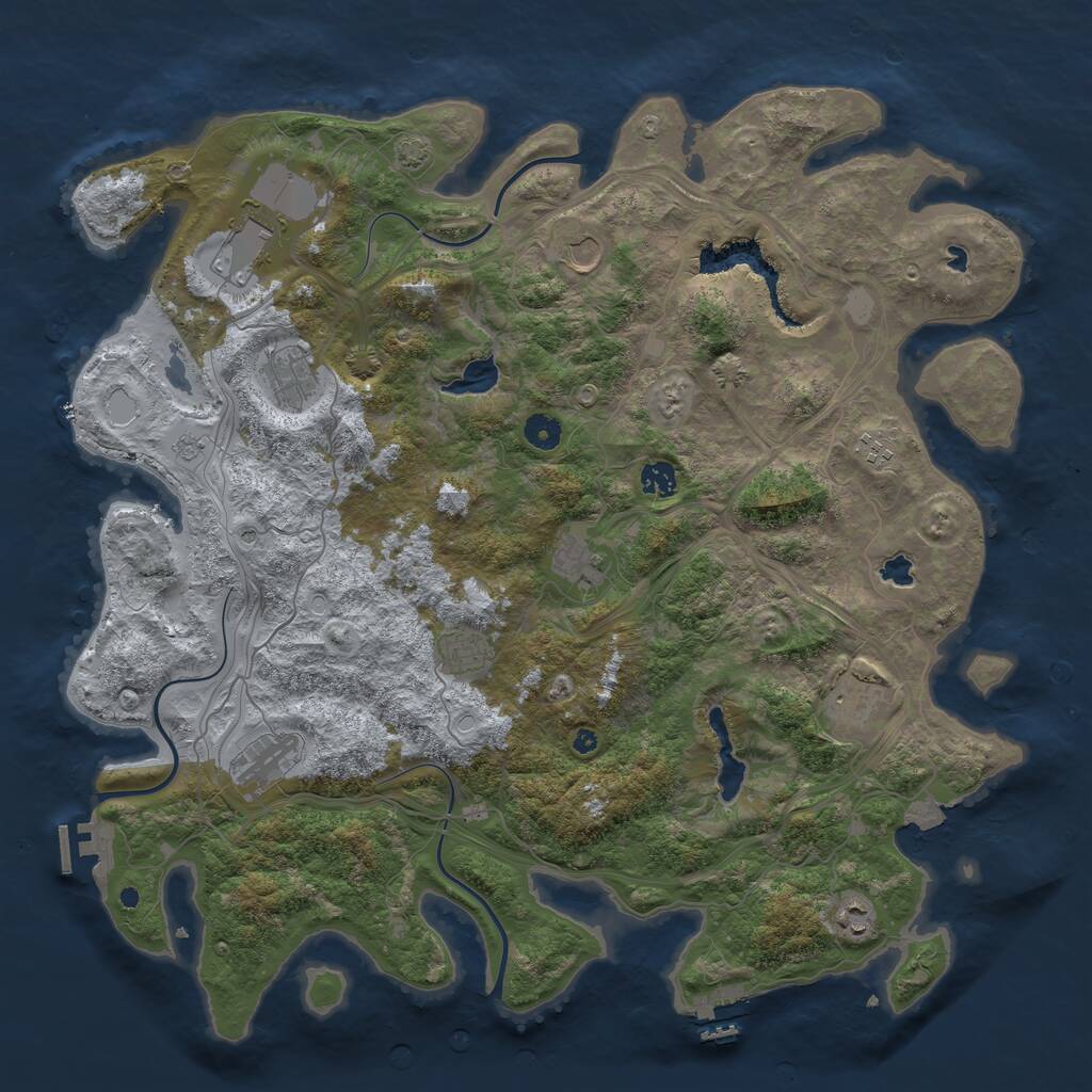 Rust Map: Procedural Map, Size: 4500, Seed: 1855315505, 16 Monuments