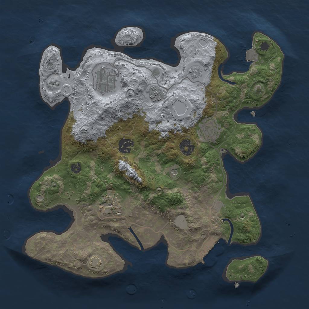 Rust Map: Procedural Map, Size: 3000, Seed: 20232024, 12 Monuments
